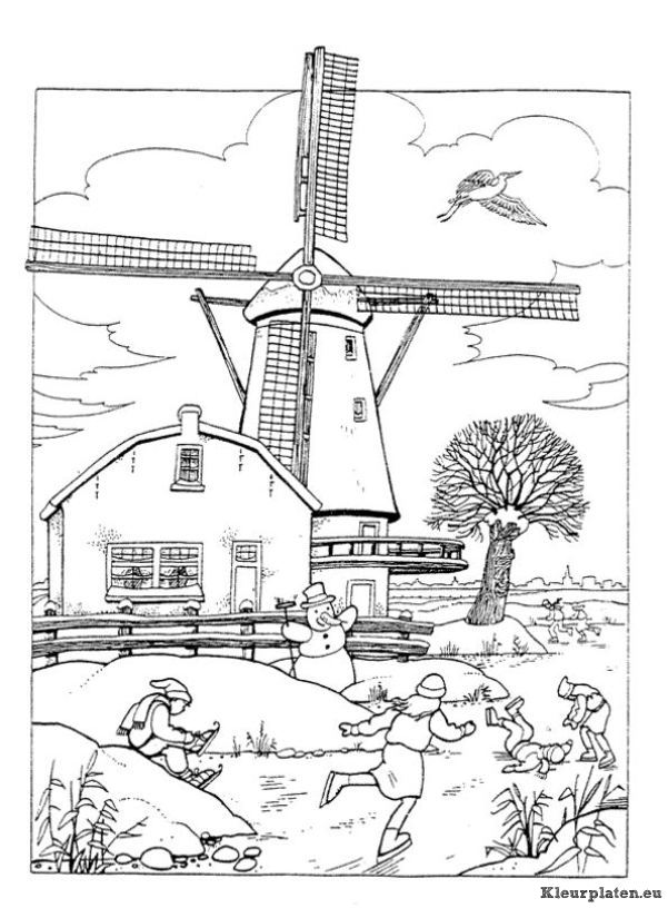 Windmolens kleurplaten