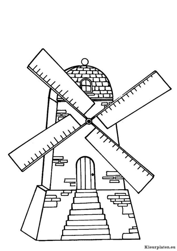 Windmolens kleurplaat