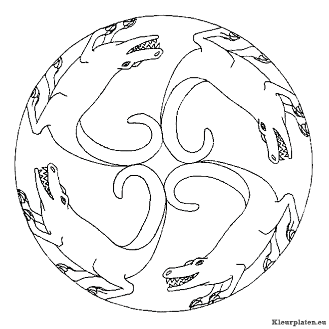 Mandala dieren kleurplaat