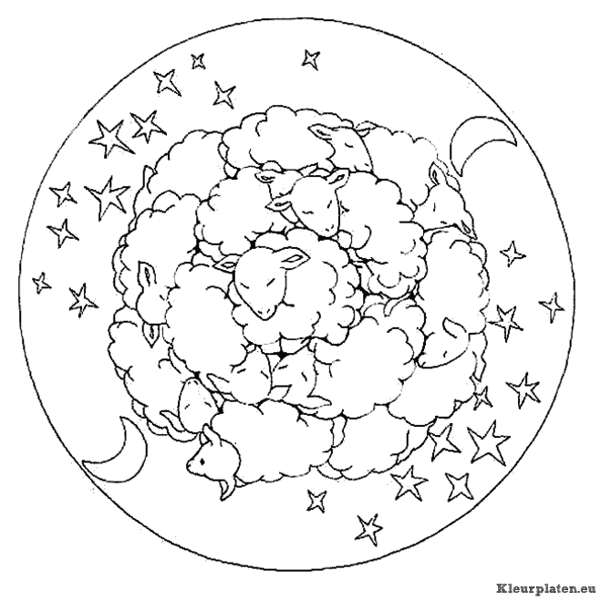 Mandala dieren kleurplaat