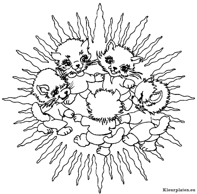 Mandala dieren kleurplaat