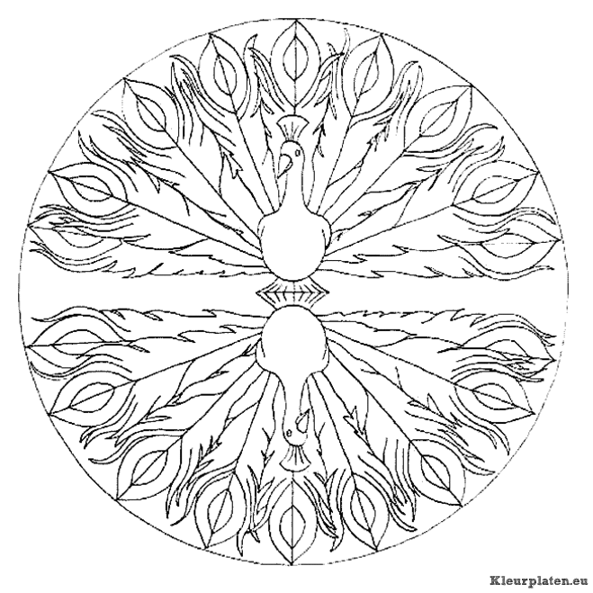 Mandala dieren kleurplaat