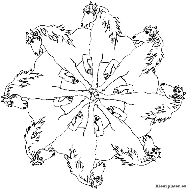 Mandala dieren kleurplaat