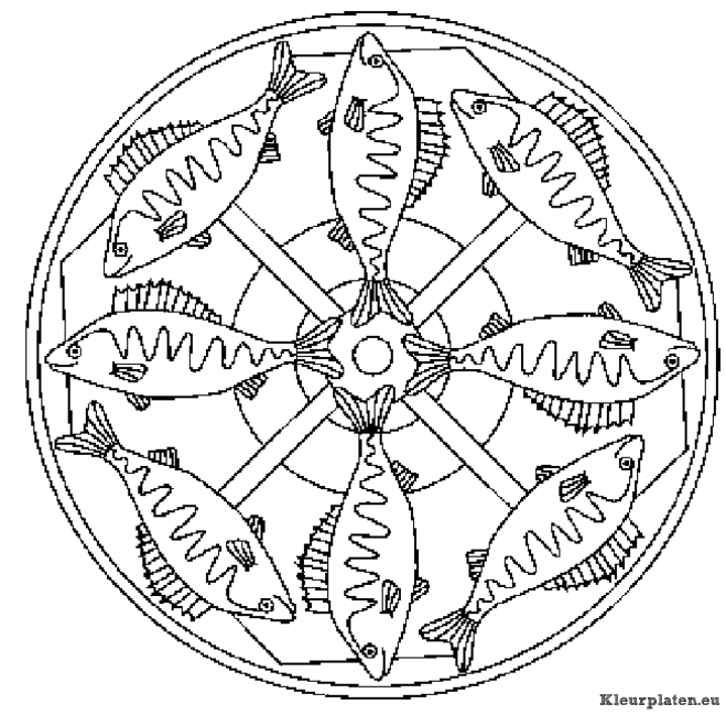 Mandala dieren kleurplaat