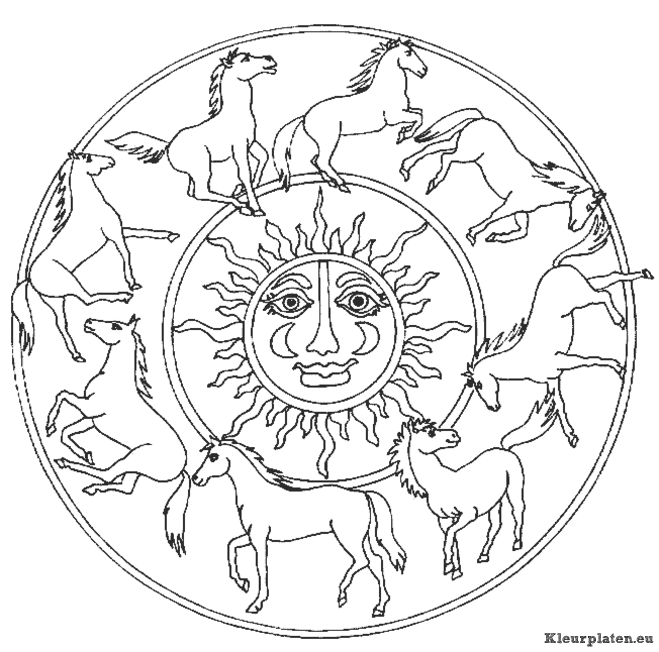 Mandala dieren kleurplaat