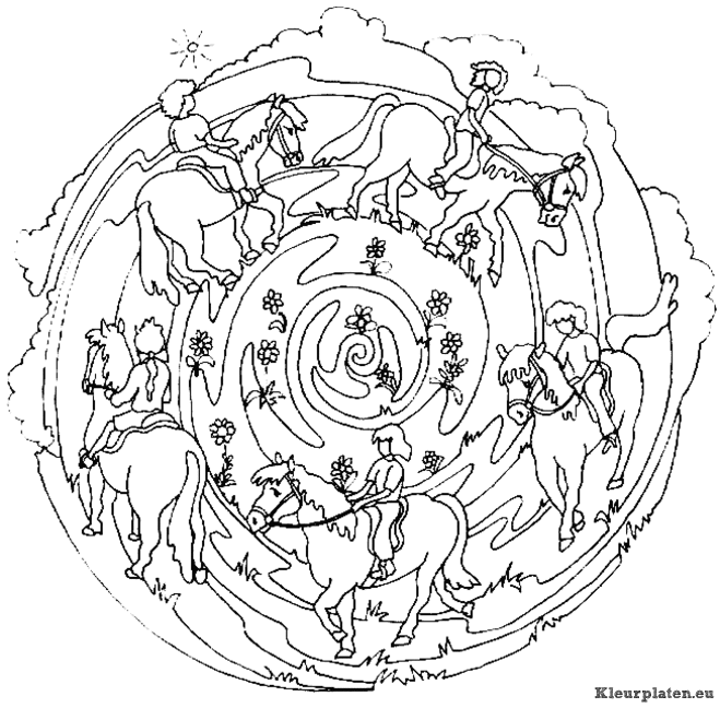 Mandala dieren kleurplaat