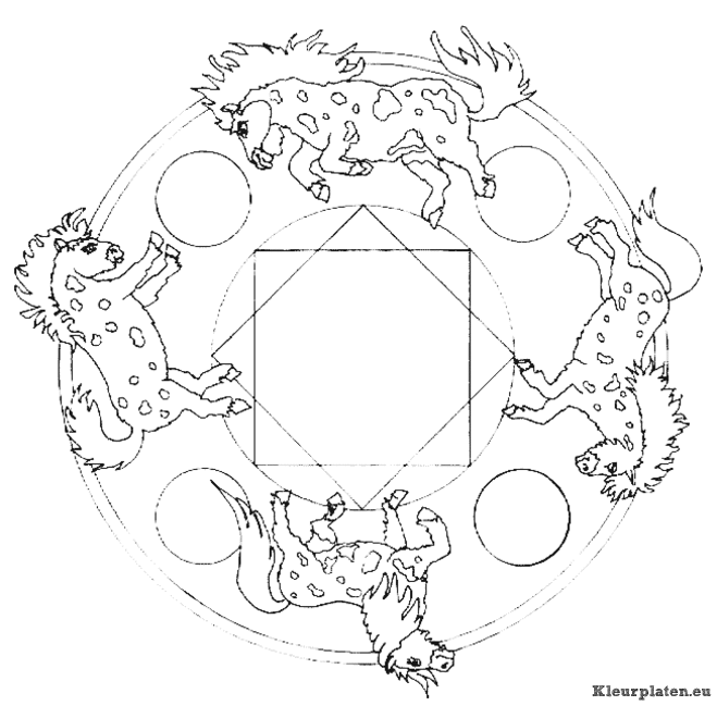 Mandala dieren kleurplaat