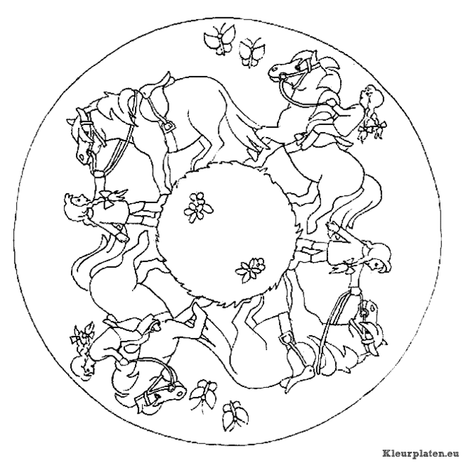 Mandala dieren kleurplaat