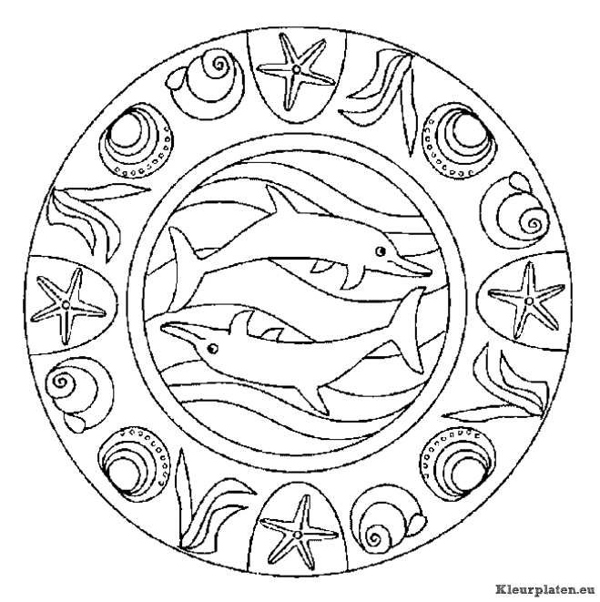 Mandala dieren kleurplaat