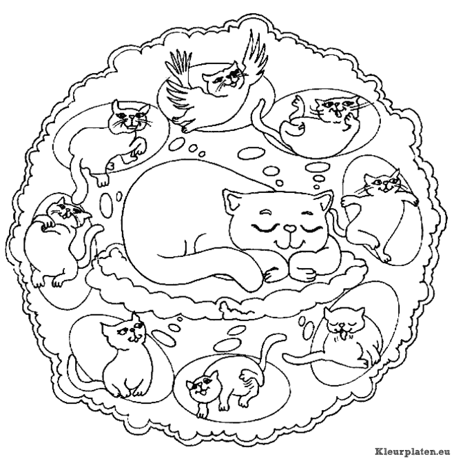 Mandala dieren kleurplaat