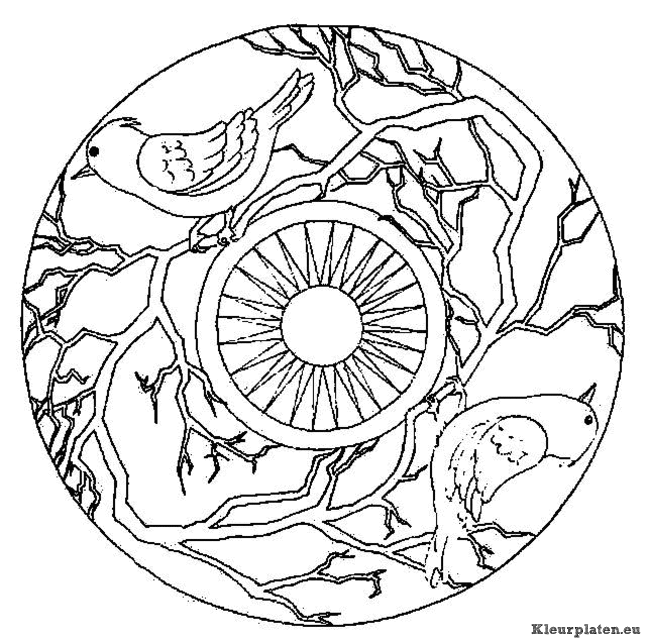 Mandala dieren kleurplaat