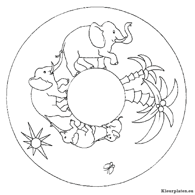 Mandala dieren kleurplaten