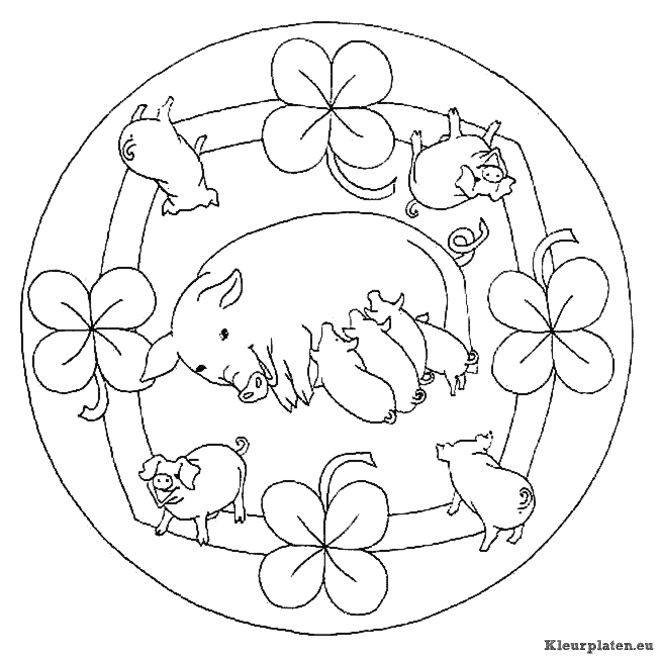Mandala dieren kleurplaten
