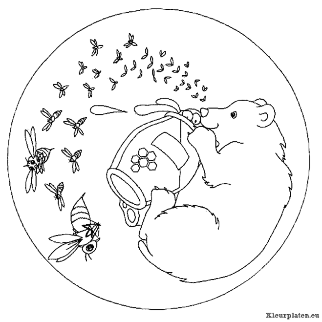 Mandala dieren kleurplaat