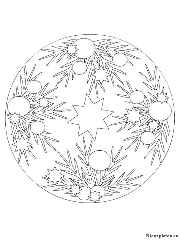 Mandala kerstmis kleurplaten