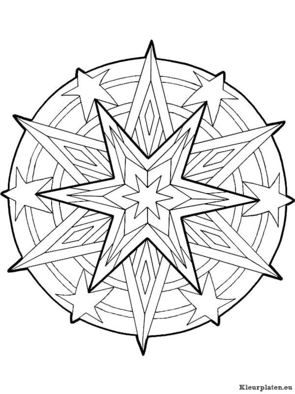 Mandala kerstmis kleurplaten