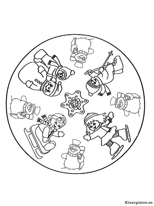 Mandala kerstmis kleurplaten