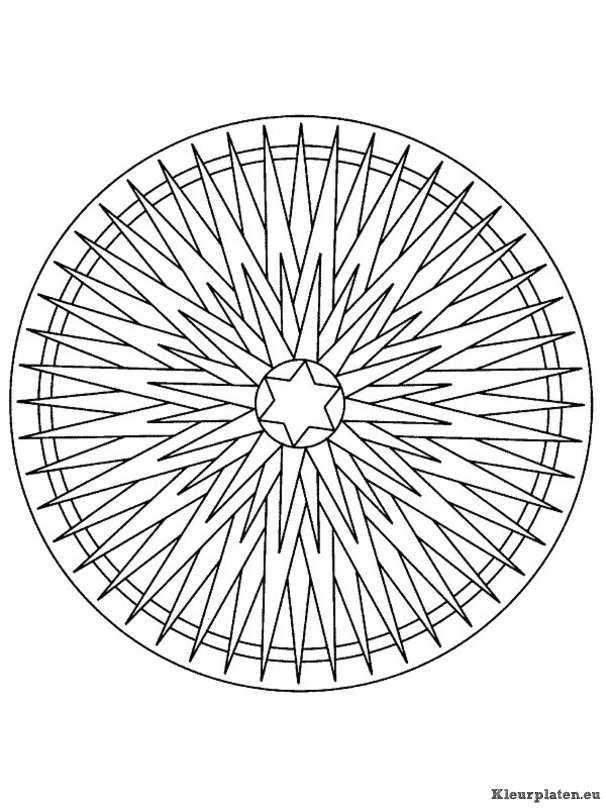 Mandala kerstmis kleurplaat