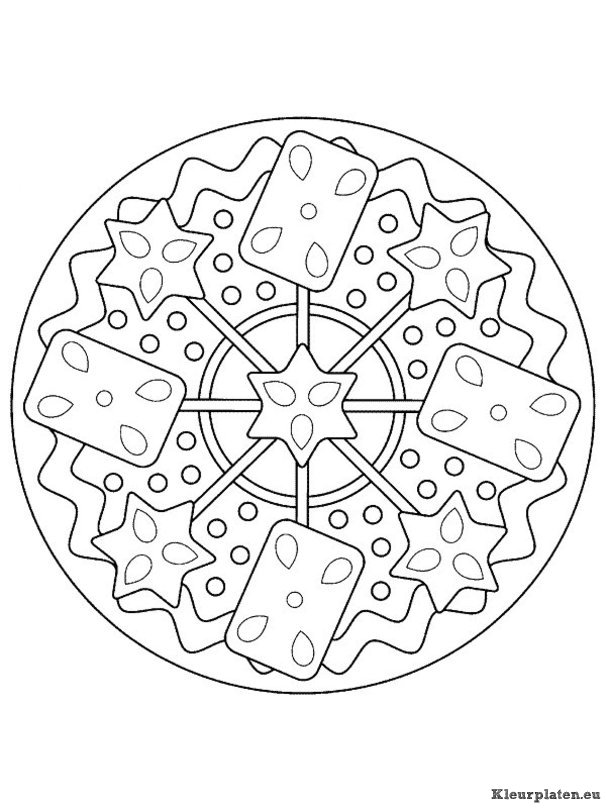 Mandala kerstmis kleurplaten