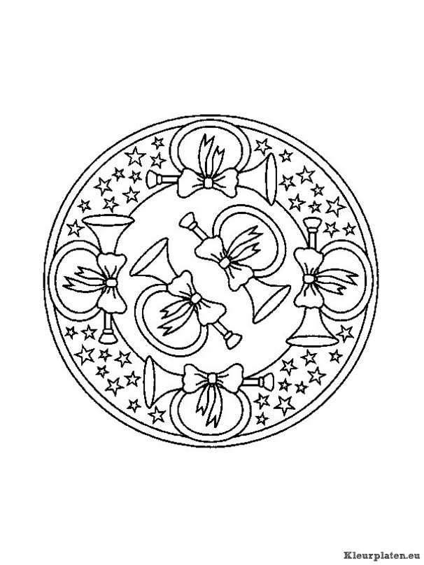 Mandala kerstmis kleurplaten