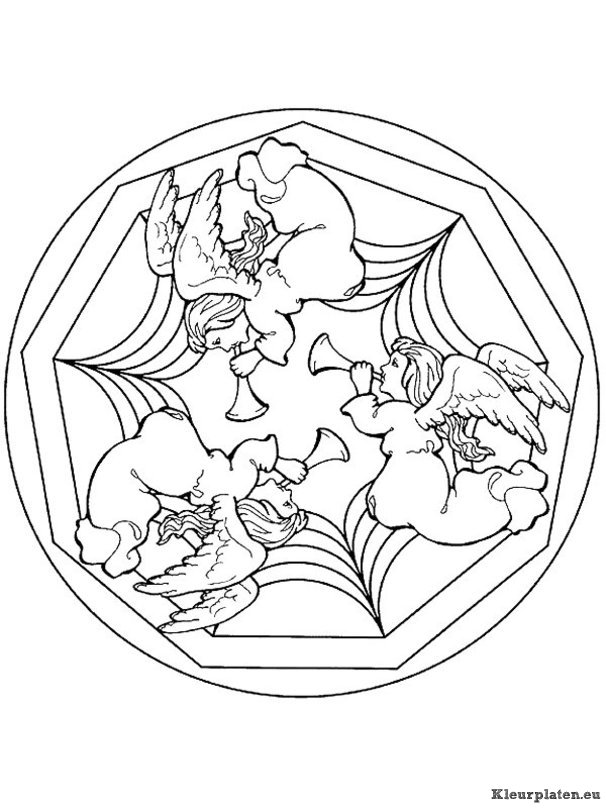 Mandala kerstmis kleurplaten