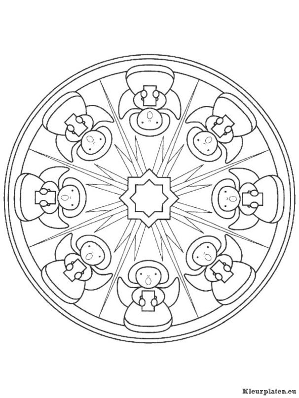 Mandala kerstmis kleurplaten