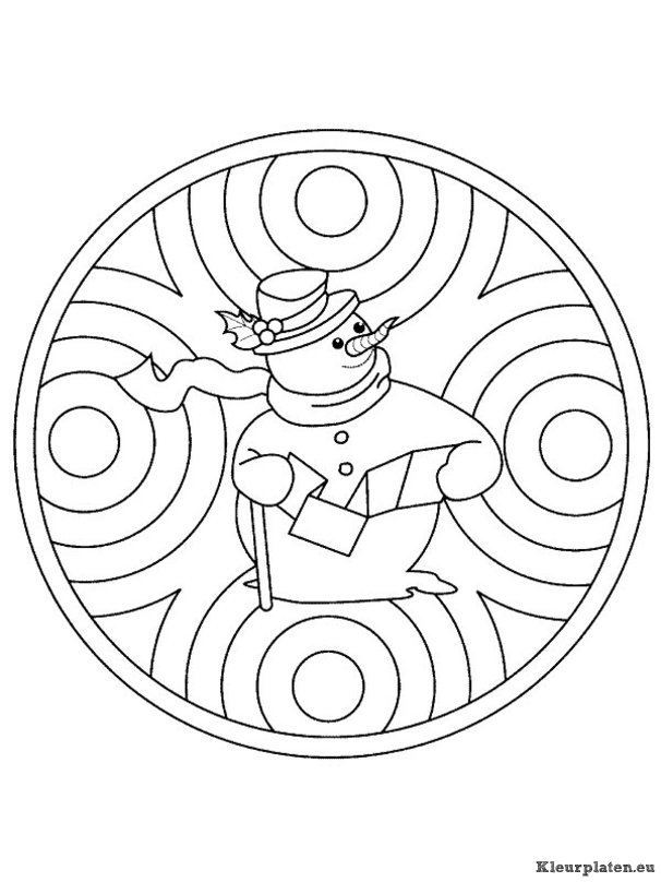 Mandala kerstmis kleurplaten