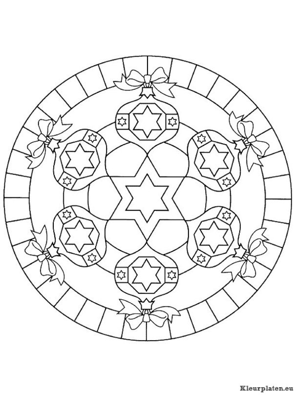 Mandala kerstmis kleurplaten