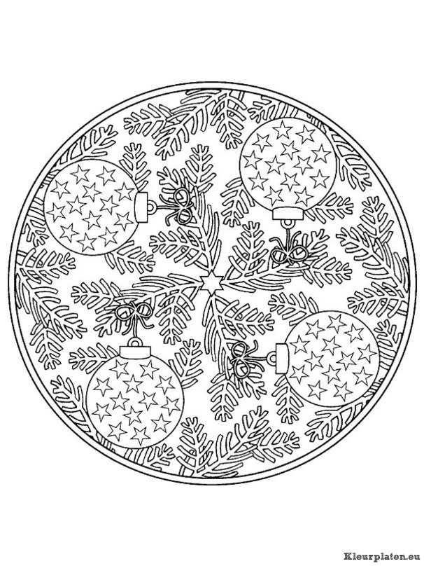 Mandala kerstmis kleurplaten