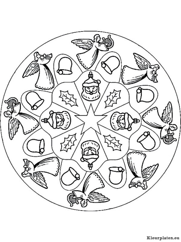 Mandala kerstmis kleurplaten