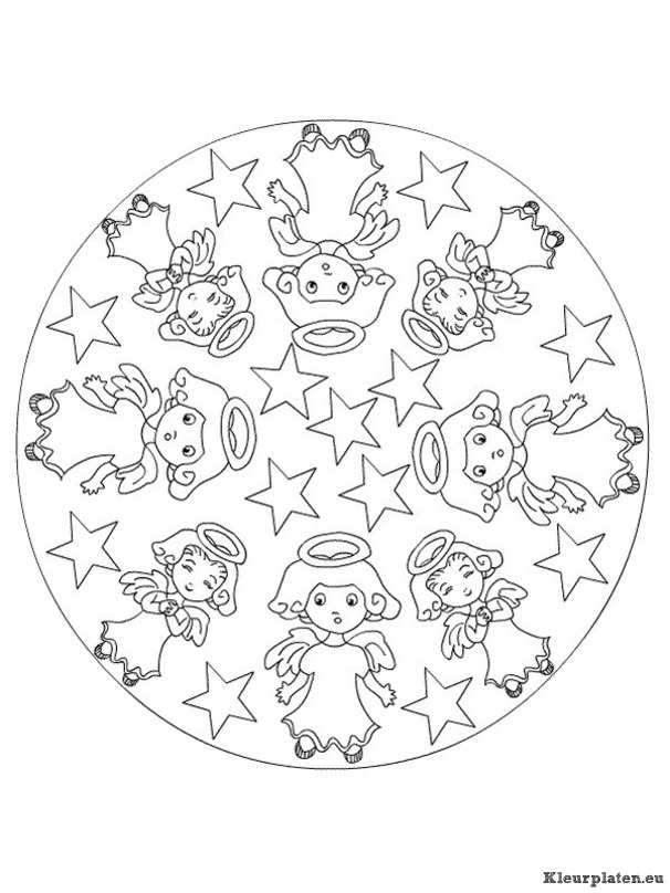 Mandala kerstmis kleurplaten
