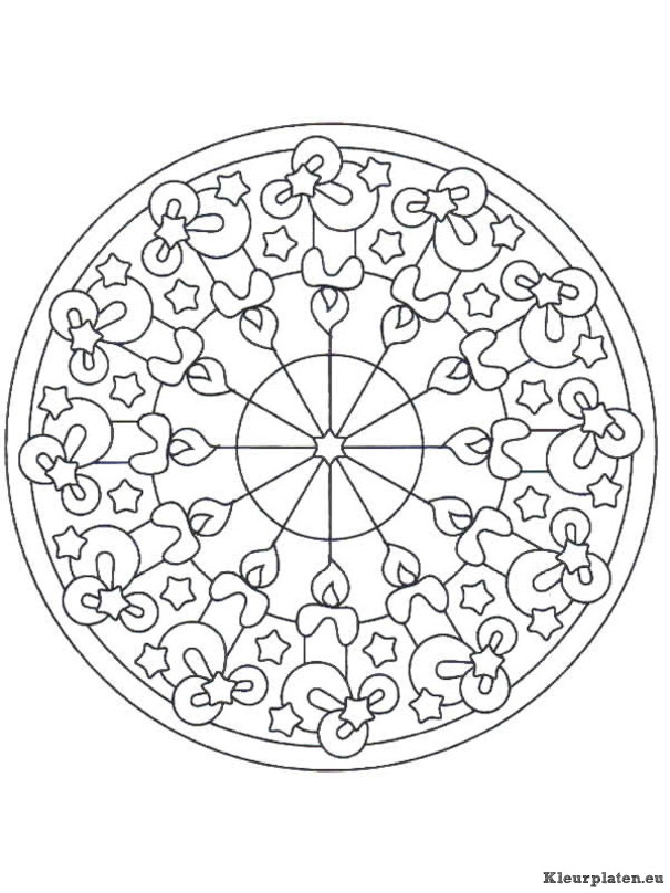Mandala kerstmis kleurplaten