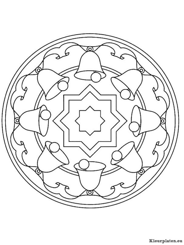 Mandala kerstmis kleurplaten