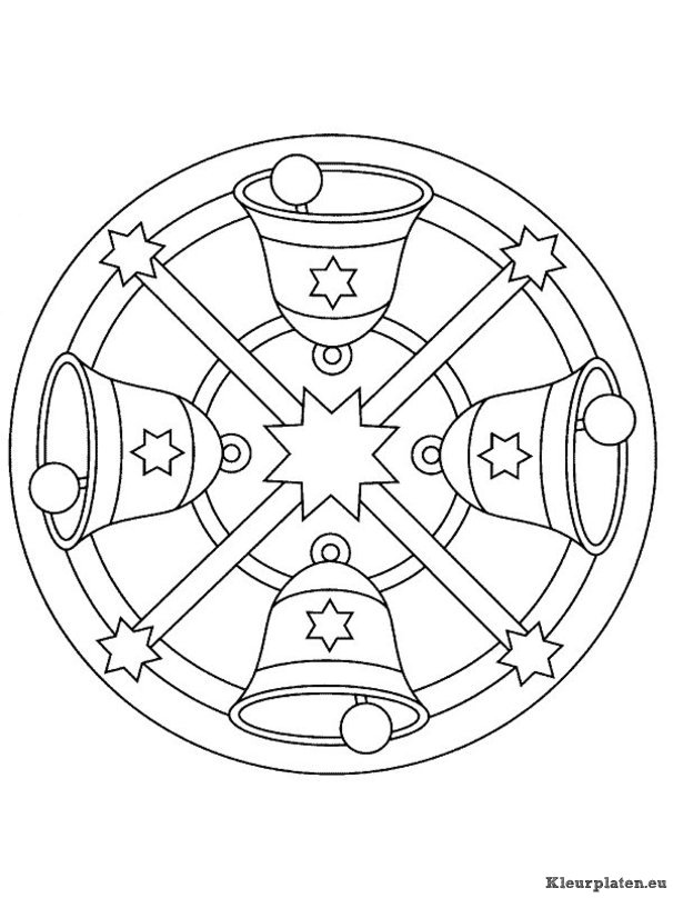 Mandala kerstmis kleurplaten