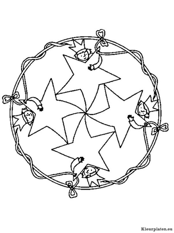 Mandala kerstmis kleurplaten
