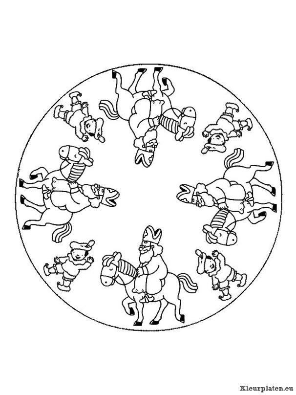 Mandala sinterklaas kleurplaten