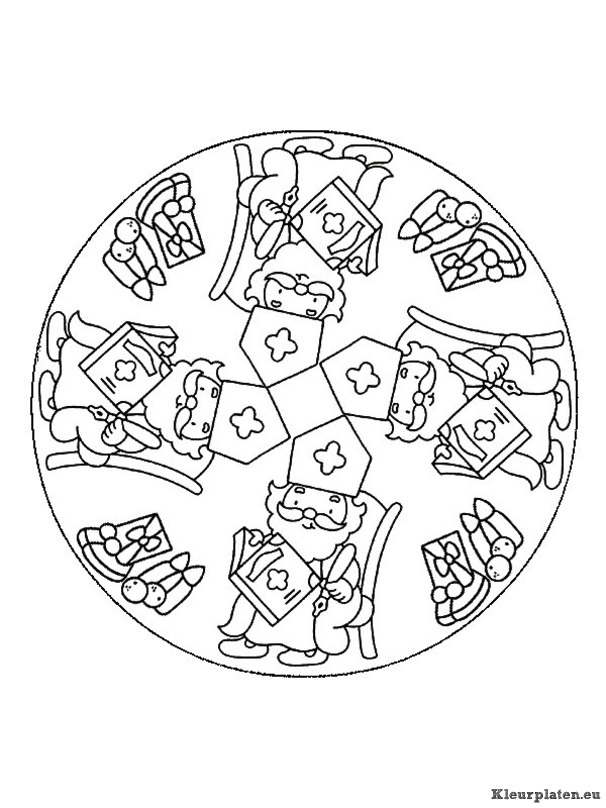 Mandala sinterklaas kleurplaat