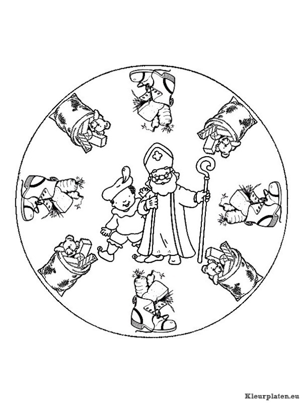 Mandala sinterklaas kleurplaten