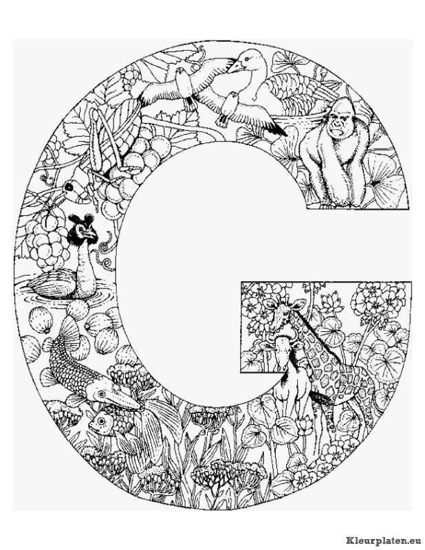 Alfabet dieren kleurplaten