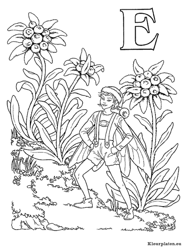Alfabet elfjes kleurplaten