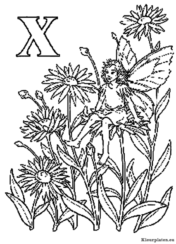 Alfabet elfjes kleurplaten