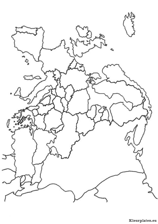 Landkaarten kleurplaten