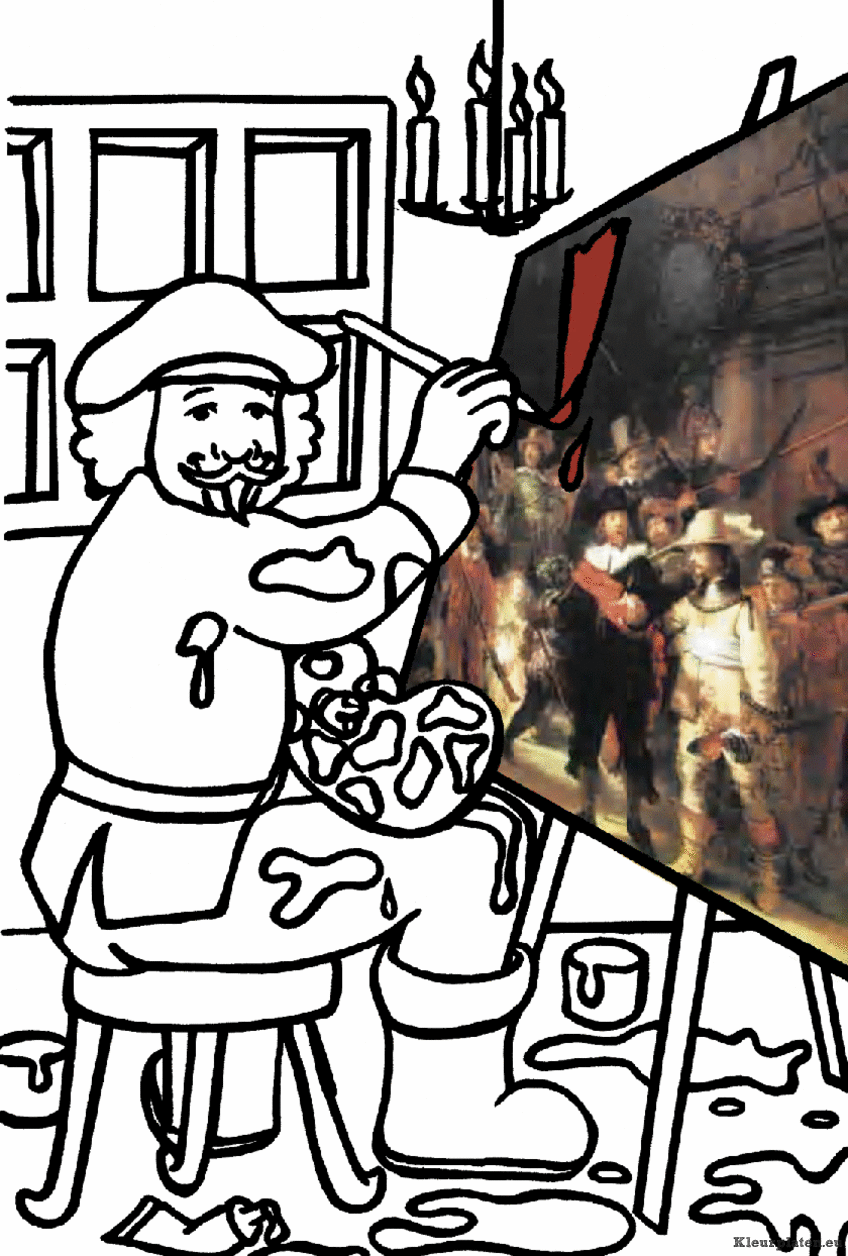 Rembrandt kleurplaat