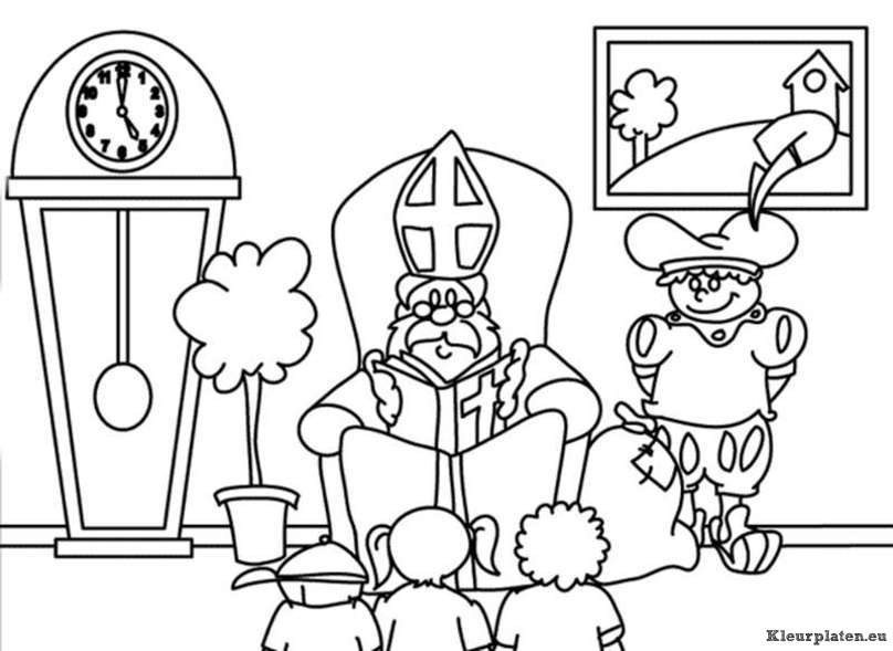 Sinterklaas en zwarte piet kleurplaat 352678 kleurplaat