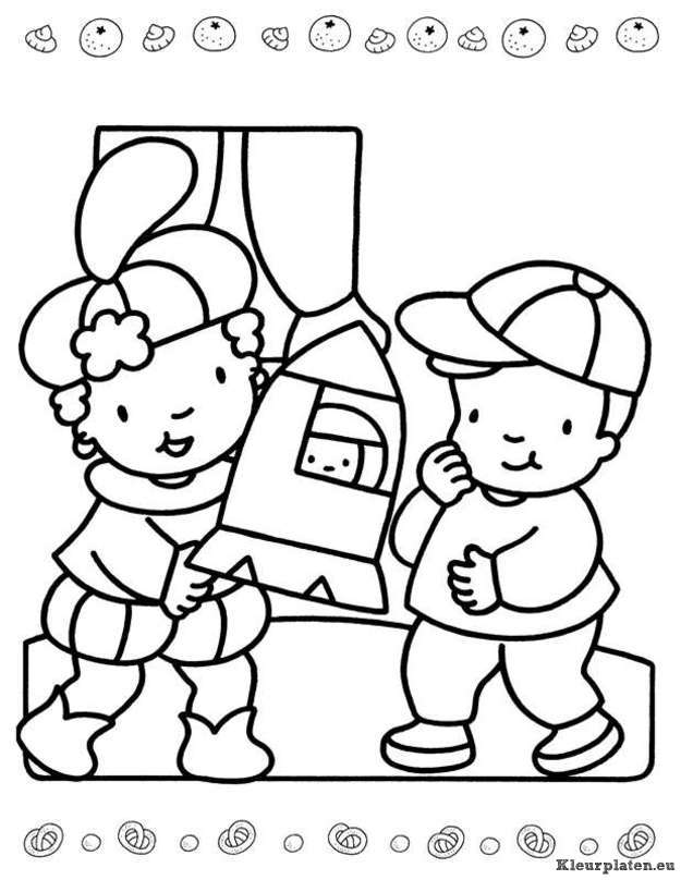 Sinterklaas kinder pieten kleurplaten