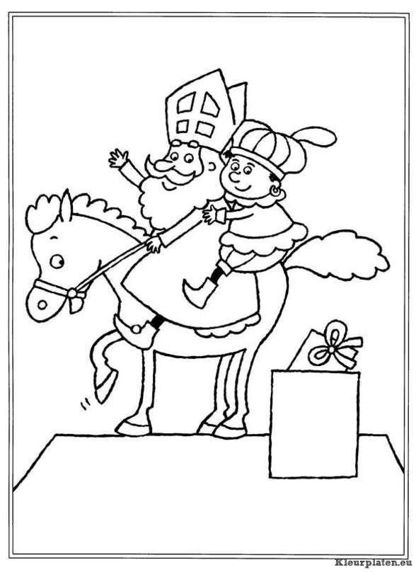 Sinterklaas kinder pieten kleurplaten