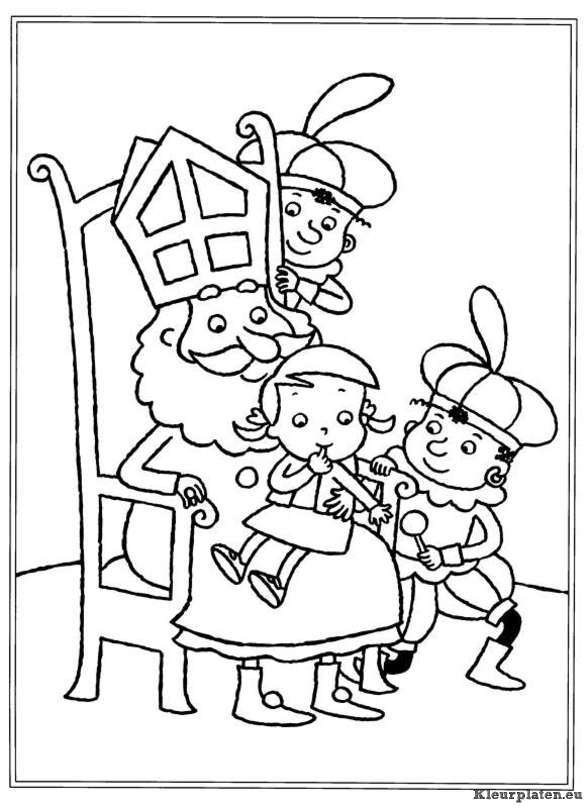 Sinterklaas kinder pieten kleurplaten