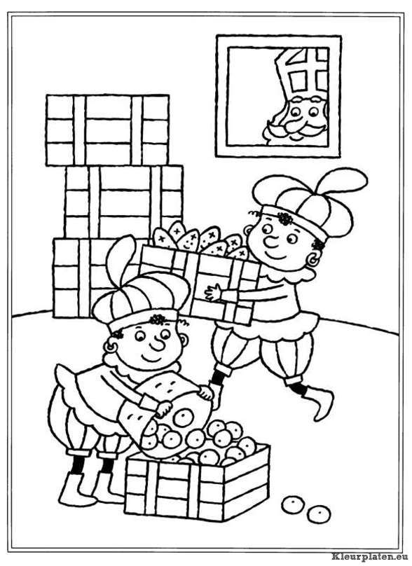 Sinterklaas kinder pieten kleurplaten