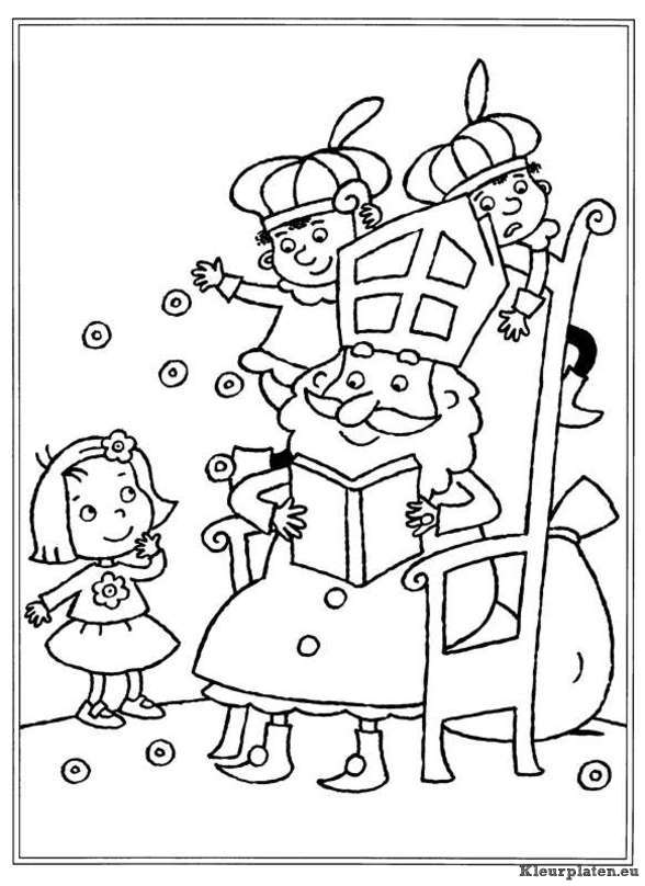 Sinterklaas kinder pieten kleurplaten