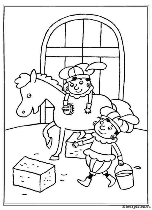 Sinterklaas kinder pieten kleurplaten
